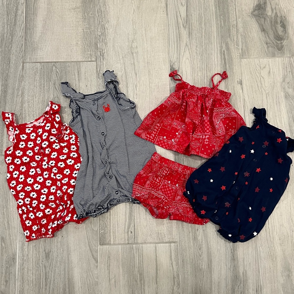 Baby Girl Rompers sz 18 Months Americana Colors